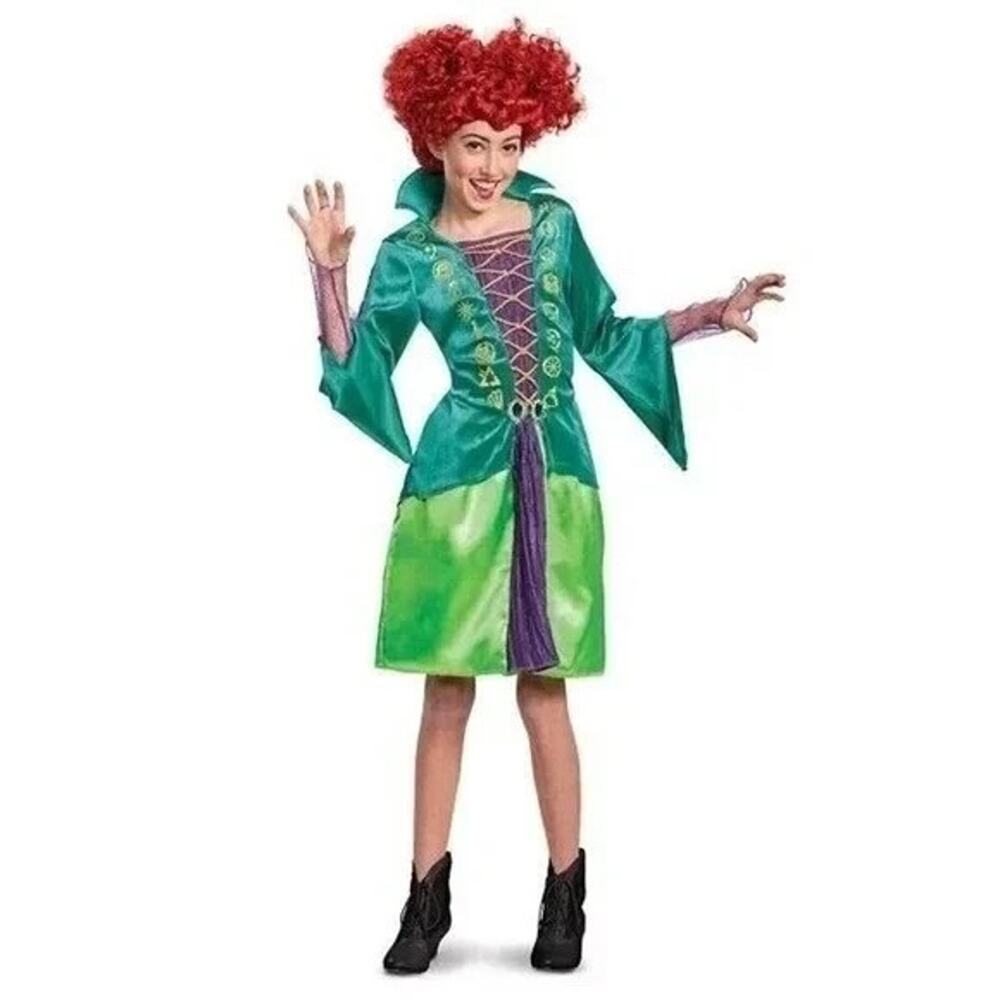 Hocus Pocus Wini Winifred Sandford Deluxe Halloween Costume Dress Girls L 10-12